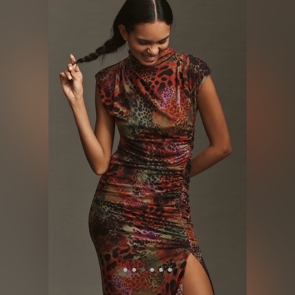 Maya Ruched Cowl Neck Dress
